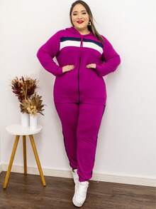 Plus Size Co-Ords - 玫瑰紅 - 查看 4