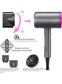 Secador de cabello profesional de 1800 W con difusor y acondicionamiento de iones: Secador de pelo potente y rápido, secador de pelo, calor con motor AC, viento frío y caliente, temperatura constante, cuidado capilar sin dañar el cabello - Rosa - Ver 5