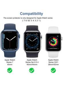 6pcs Transparent Apple Watch Hydrogel Film, Anti-Scratch Protective Film, Soft Film, Suitable For 38/40/41/42/44/45/49 Mm Apple Watch Ultra/SE/8/7/6/5/4/3/2/1 - Clear - View 2