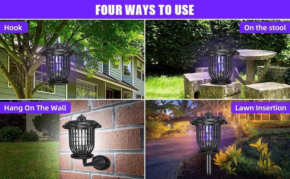 Solar Bug Zapper Outdoor Waterproof Solar Powered & Rechargeable