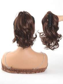 Tổng Hợp 10Inch Đuôi Ngựa Nối Dài Móng Vuốt Ngắn Kẹp Đuôi Ngựa Làm Tóc Xoăn Pony Đuôi Cho Nữ Làm Tóc Tự Nhiên Tóc Cho phụ Nữ - Light Brown - Xem 5