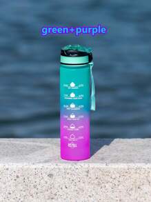A 1000ml Frosted Cup With Straw, Gradient Large Capacity Water Bottle Suitable For Outdoor Sports, Travel, Camping And Business Trips, Plastic Cup With Straw, Birthday Gift - 1000ml - View 7