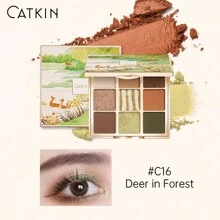 CATKIN 9色哑光珠光眼影盘，高显色度哑光珠光眼影，中性色眼影盘 - C16 森林中的鹿 - C16 Deer in Forest - 查看 1