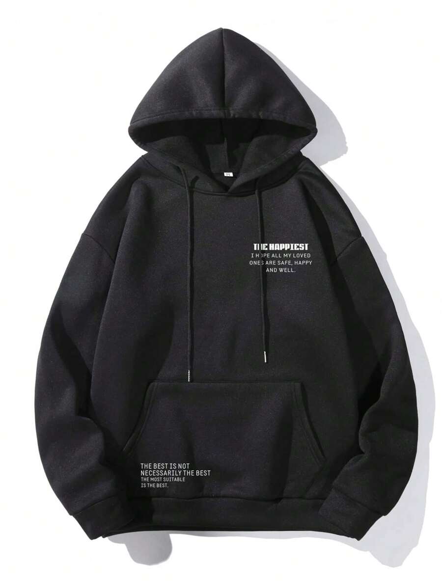 Men Hoodies - 黑色 - 查看 1