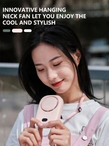 ViSSKO 1 Peça Ventilador Portátil Recarregável de 2000mAh, 3 Velocidades de Vento Ajustáveis, Design Compacto e Delicado para Uso Externo no Verão, Pode ser Pendurado no Pescoço/Cintura ou Colocado na Mesa