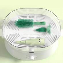 Multifunctional Silicone Bottle Brush - Bottle, Nipple, Cup And Straw Cleaner For Babies - Navy Blue - View 7