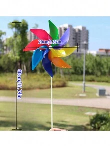 1入彩色DIY玩具風車-幼稚園兒童的絕佳禮物，花園裝飾 - 彩色 - 查看 13