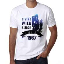 T-shirt da uomo Living Wild Since 1967 – Living Wild Since 1967 – 57 anni T-shirt grafica Idea regalo 57° compleanno Vintage Anno 1967 Novità