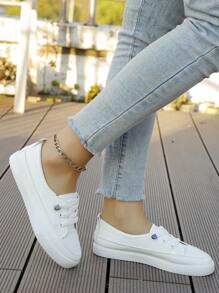 Modieuze casual comfortabele witte sneakers met zachte zool