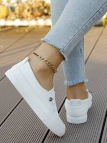 Modieuze casual comfortabele witte sneakers met zachte zool