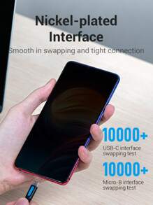 Cable Micro USB a USB C de VENTION para disco duro, velocidad alta de 480Mbps, compatible con Samsung Galaxy S7 S6, J7, J3, compatible con , Kindle, compatible con controlador , teléfonos Android, color negro, compatible con Samsung Galaxy S7/HTC, compatible con Android, Kindle, compatible con , cámara, MP3 Micro-USB - Negro - Ver 9