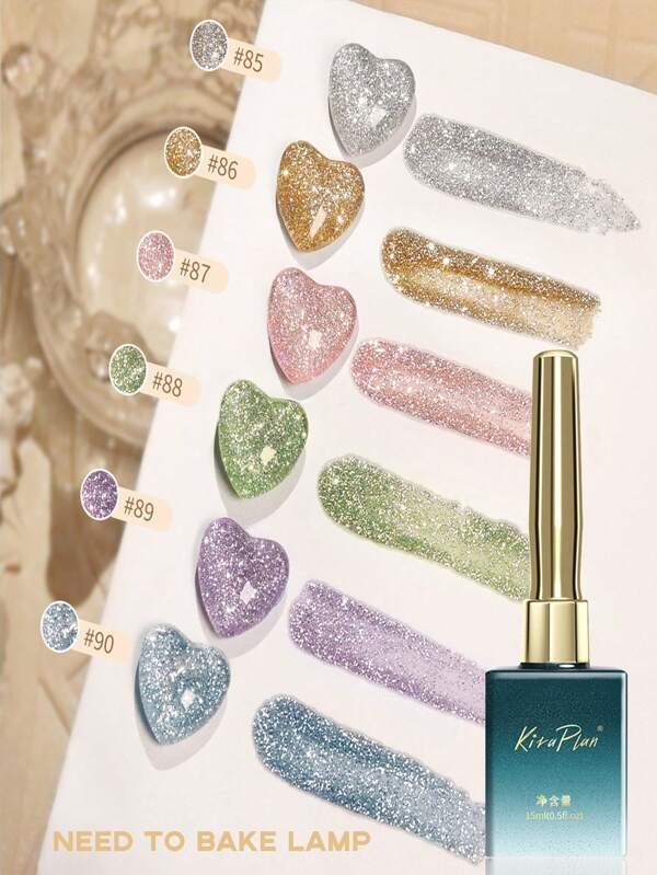 Esmalte de uñas de gel con diamantes rotos explosivos de alto brillo y flash, de 15 mL que refleja la luz y brilla. Puede absorber la inmersión de luz ultravioleta UV/LED, con colorido. Este conjunto de esmalte de uñas de gel es un regalo ideal para aniversarios, Día de Acción de Gracias, Navidad, cumpleaños, vacaciones, Día de San Valentín, Día de la Madre, así como para uso de bricolaje o en el salón de belleza. Disfruta del tiempo de arte de uñas en casa con familiares y amigos.