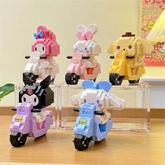 Sanrio Modelo de bloques de construcción de anime, juguete de figura ensamblado, rompecabezas, regalo, decoración de escritorio, decoración de habitación