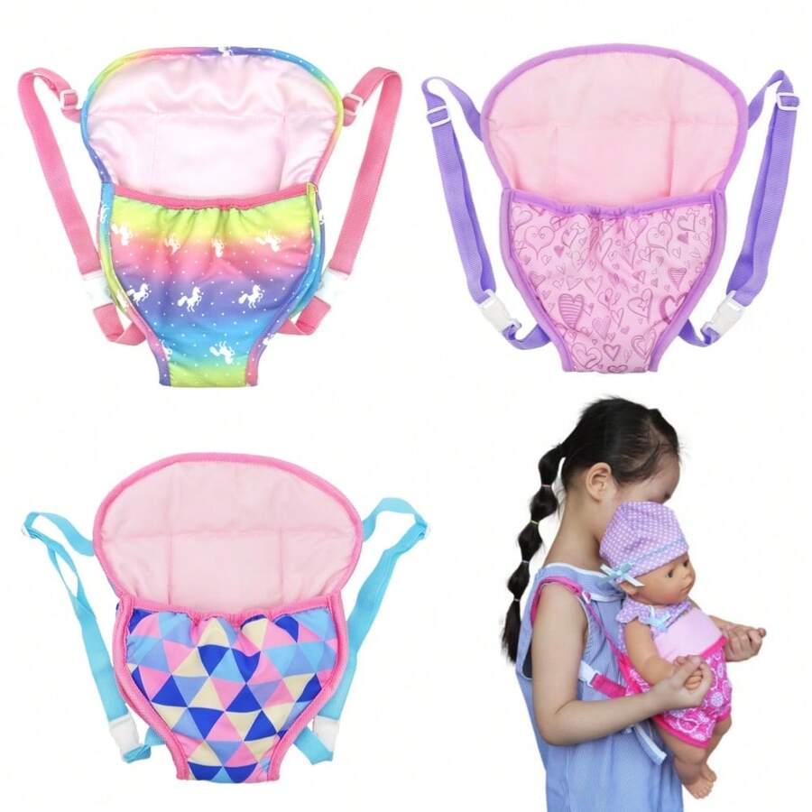 Porte-poupée à dos convenant aux poupées nouveau-nées de 14 à 18 pouces et aux poupées Reborn de 13 pouces, accessoire de jeu de rôle (poupée non incluse)