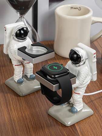 創意太空人蘋果手錶座充底座，卡通太空人造型手錶架