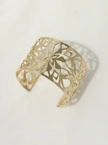 鏤空開口手鐲 - 金色 - 查看 2