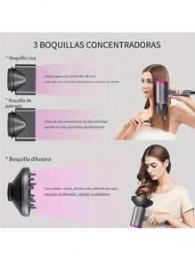 Secador de cabello profesional de 1800 W con difusor y acondicionamiento de iones: Secador de pelo potente y rápido, secador de pelo, calor con motor AC, viento frío y caliente, temperatura constante, cuidado capilar sin dañar el cabello - Rosa - Ver 4
