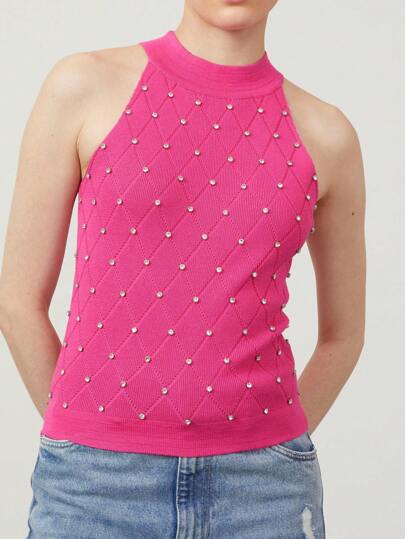 Top Halter con aplicación de brillos CCEP