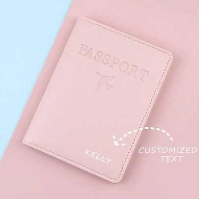 1pc Customized PU Leather Passport Cover, Printed With Name And Initials, Travel Protection Organizer For Men And Women, Personalized Souvenir Gift For Holidays And Corporate Events Passport Holder Passport Case For Him, Ideal Gifts For Friends, For Birthdays, For Holiday/ Vacation, For Outdoors/Outings/Travel/Hiking/Stadium/Sports/Climbing, For Business/Commute/Work/Office