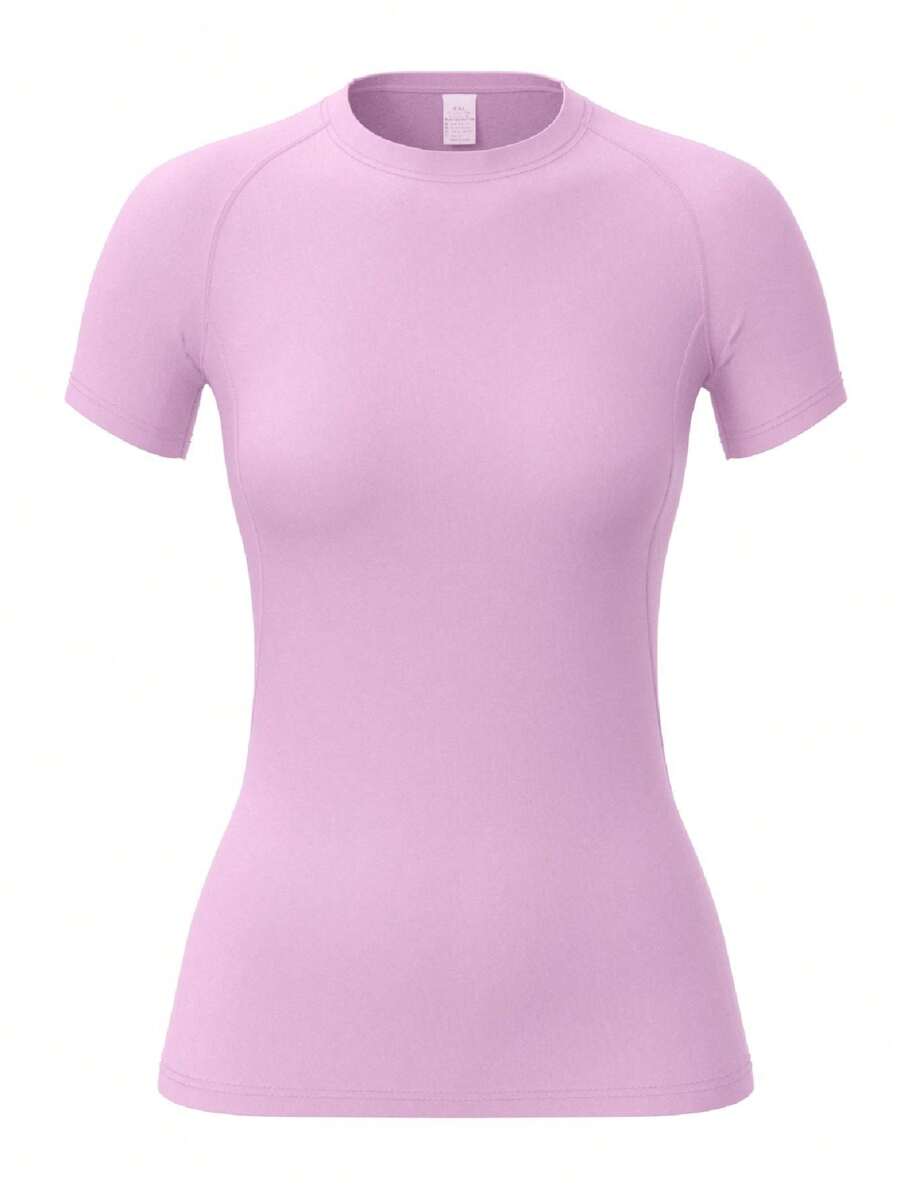 Damen Fitnessbekleidung Yoga Top schnelltrocknend Laufsport Fitness Anzug dehnbar und eng anliegend für Morgentraining Basis T-Shirt