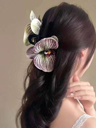 1 件泰式森林主题蝴蝶结发夹，适合度假发型，发夹，发爪，发饰，情人节发夹，发夹，发夹，发夹，爪夹，秋冬