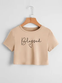 Blusa Cropped Top Feminina Básica em algodão estampa bless streetwear