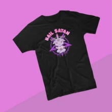 Playera Unisex Negra de Algodón Cuello redondo Manga corta Diseño - Blanco - Ver 1