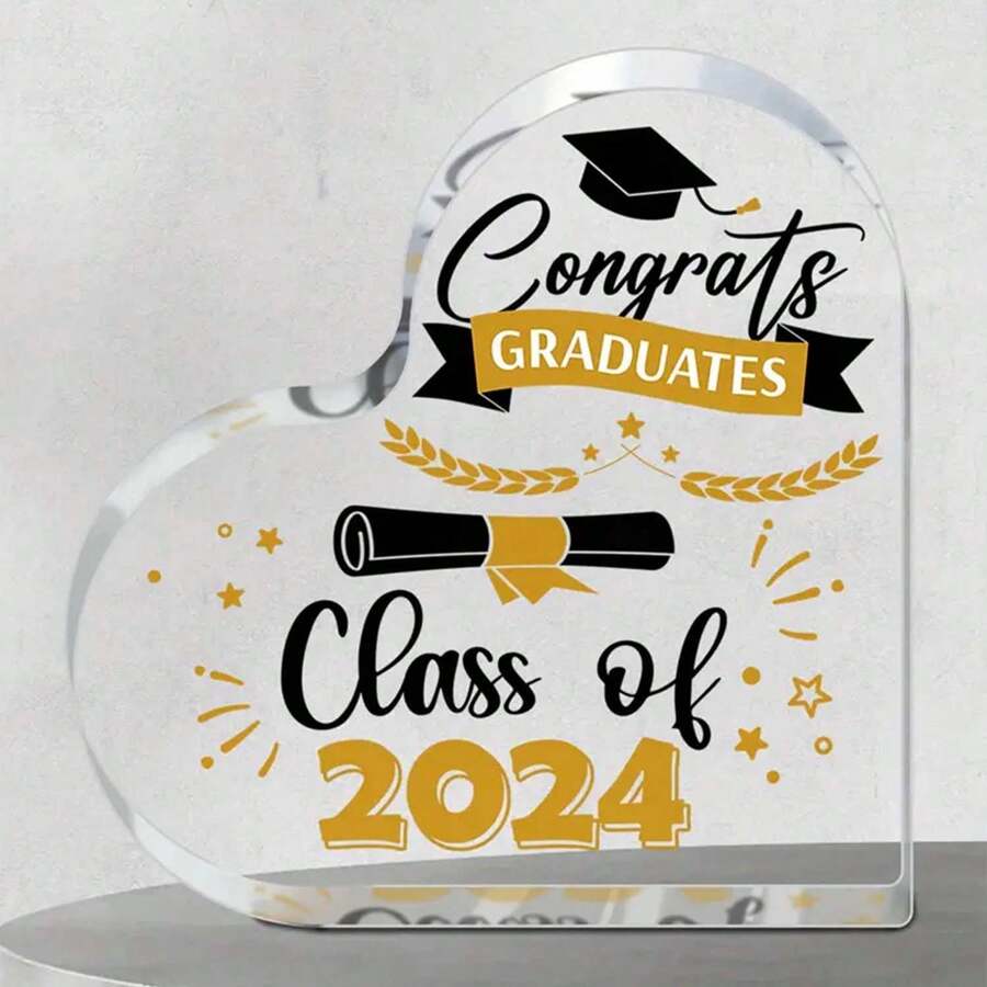 1 pieza, Regalos de graduación de 2024 para ella, Regalos de graduación universitaria para ella, Regalos de graduación para amiga, Regalos de graduación de escuela secundaria, Regalos de graduación 2024, Adorno de recuerdo de placa acrílica como regalo de graduación - Multicolor - Ver 1