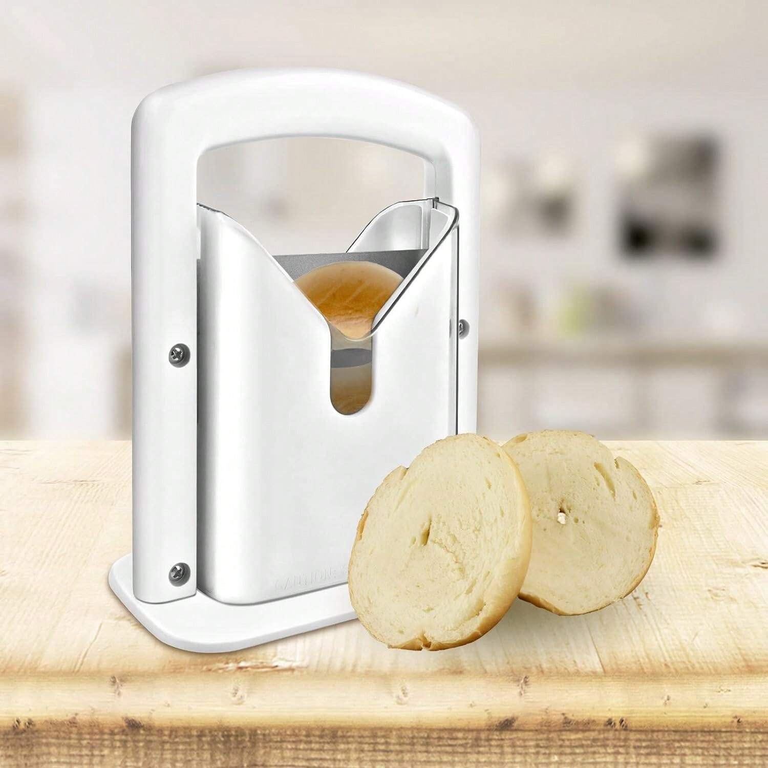 Bagel Slicer,Perfect For Bagels, Safe Grip, Guillotine Cutter, Safety