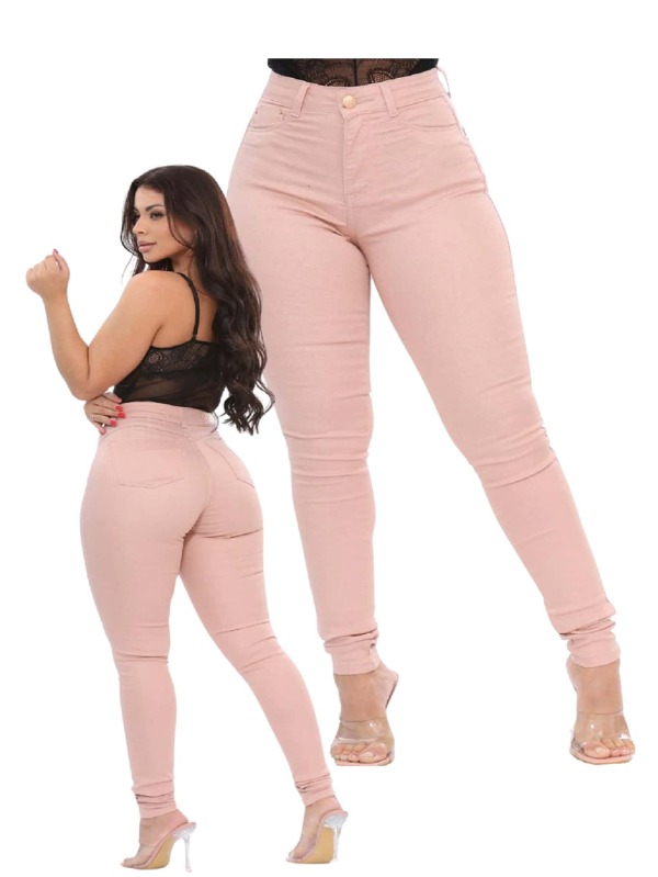 Calça Feminina Rose Skinny Cintura Alta Levanta Bumbum Wesen Jeans