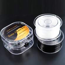 1Pc 7.5*2.95Inch Dây Pha Lê Trong Suốt, Dây Co Giãn Đính Hạt Vòng Tay, Dây Tự Làm Bền Chống Mài Mòn Để Làm Vòng Tay - màu đen - Xem 4
