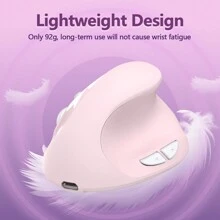 2.4G Wireless Vertical Mouse Ergonomic Mouse Pink, 800/1200/1600 DPI - Plug N Play For Laptop, Desktop, Windows, Linux - 粉色 - 查看 3