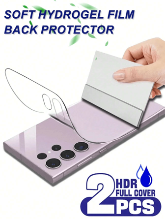 2 Pcs Back Hydrogel Film Compatible With Samsung Galaxy S25 S25Ultra 22 23 24 Ultra Plus Galaxy 22 23 24+ Gift For Birthday, Family, Friends Phone Screen Protector, Phone Accessories Waterproof Shockproof Anti-Fall Anti-Fall Scratch Resistant Anti-Fingerprint Full Cover