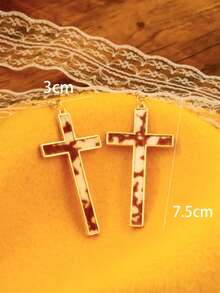 A Pair Of Retro Western Cowboy Style Personalized Leopard Print Creative Imitation Leather Fashion Niche Women's Earrings - Western Cowboy Style - View 4