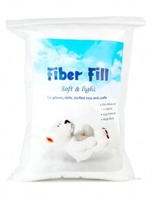1set 100g Polyester Fiberfill, Soft Toy Stuffing Materials For Knitting And Crochet - White - View 1