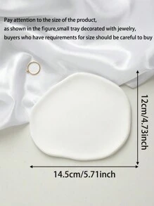 1pc Nordic Style Simple And Asymmetrical Storage Tray, Plaster Tray Jewelry Ornaments Photo Decoration Props Photography Objects Home Back To School
