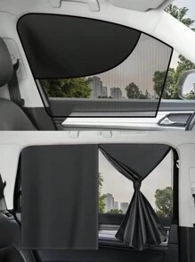Magnetic Car Window Shade Car Side Window Shade Privacy Curtains Summer Car Sun Shades Visible Area Breathable Mesh For - Black - View 3