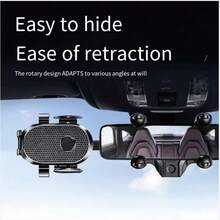 多功能360°车载后视镜手机支架，可旋转伸缩，适用于所有手机