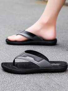 Men Summer Lightweight Outdoor Beach Slippers Open Toe Sandals - Black - View 7
