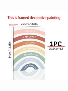 1pc Rainbow Positive Affirmation Canvas Print, Kid's Room, Nursery Or Classroom Wall Art, Frameless