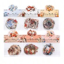30 Cái/gói Camellia Series Miếng Dán DIY Thêu Sò, Tạp Chí Làm Thiệp, Miếng Dán Trang Trí - Nhiều màu - Xem 9