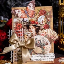 30 Cái/gói Camellia Series Miếng Dán DIY Thêu Sò, Tạp Chí Làm Thiệp, Miếng Dán Trang Trí - Nhiều màu - Xem 8