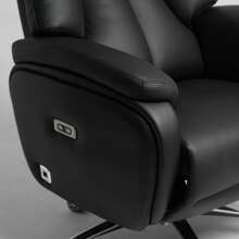 Kinnls Coast Power Office Recliner Chair Executive Desk Chair Fully Reclining Modern Minimalist Ergonomic Genuine Leather Office Chair With Arms,Adjustable Tilk Angle - màu đen - Xem 4