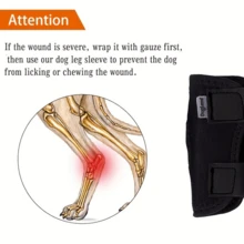 通過這個短款狗腿套，幫助康復寵物的受傷關節和關節炎！ - 黑色 - 查看 3