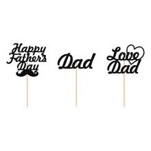 12入組父親節杯子蛋糕插旗，蛋糕裝飾，給父親的蛋糕上佳裝飾品 - 黑色 - 查看 6