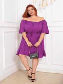 Plus Size Dresses - 紫色 - 查看 1