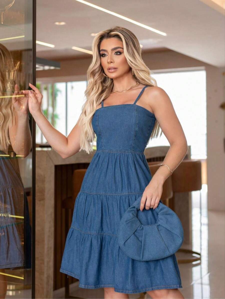 Women Denim Dresses - JEANS-CL - View 1