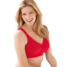 Comfort Choice Women's Plus Size Front Close Wireless Posture Bra - CLASSIC RED - View 1