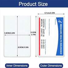 10/20/50入組兒童透明防水PVC護套，適用於身份證、健康卡和其它卡片，日常使用 - 彩色 - 查看 2