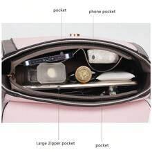 MKF Collection Willa Women's Color-Block Vegan Leather Shoulder Bag Lightweight Business Crossbody Bag, Commute Work Handbag For Women With Adjustable Strap Perfect For Commute, Outdoors, Travel, Outings By Mia K